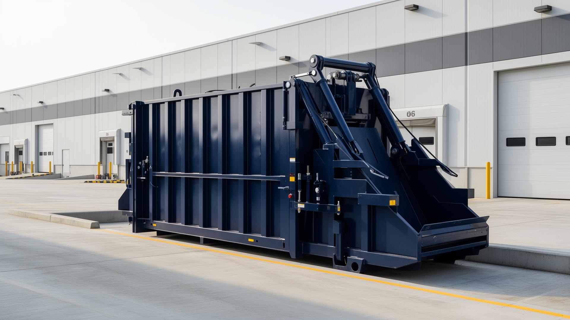 Marathon commercial trash compactor at an industrial facility