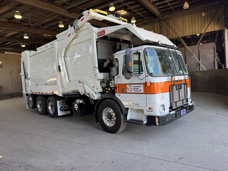 Front loader refuse truck at Pleasanton Garbage Service