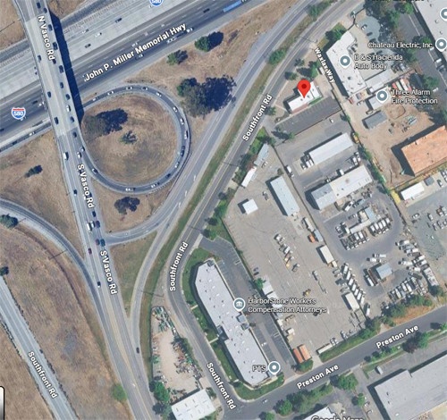 Aerial map of the Livermore facility on Southfront Rd