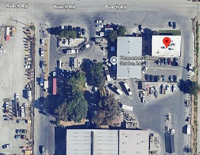 Aerial map of the Pleasanton facility on Busch Rd