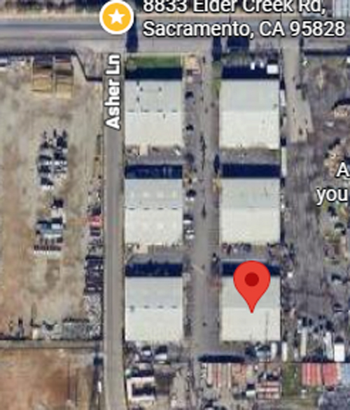 Aerial map of the Sacramento facility on Elder Creek Rd